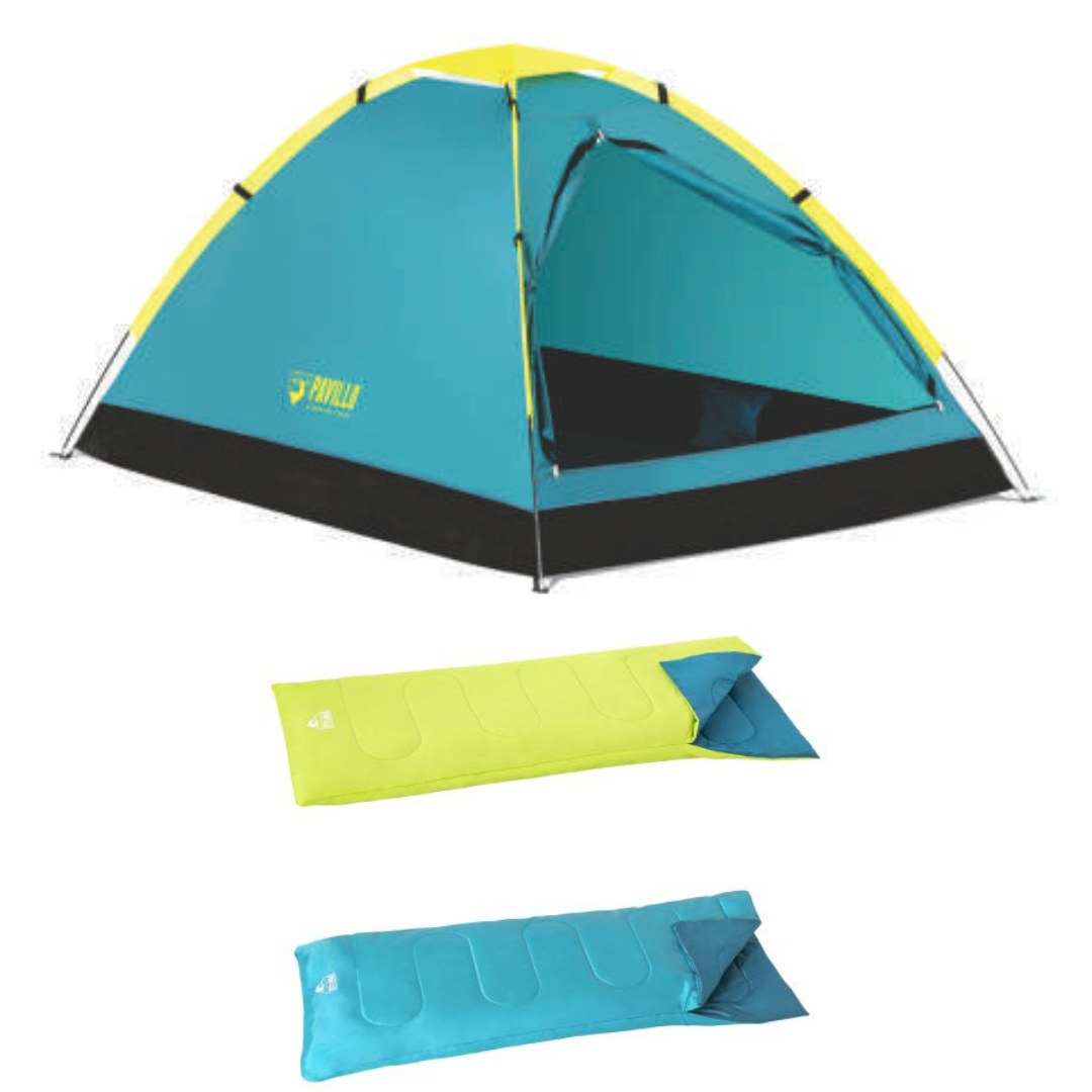 Camping p/ 2 personas Cooldome Pavillo. Bestway + Bolsa de dormir 180x75cm 7-11°. Bestway x 2 unid