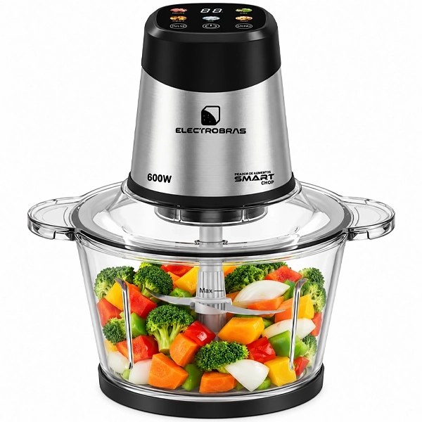 Procesador de Alimentos Electrobas Smart Chop EBPA-600 3 Litros 220 - 240 V ~ 50 60 Hz - Negro Plata