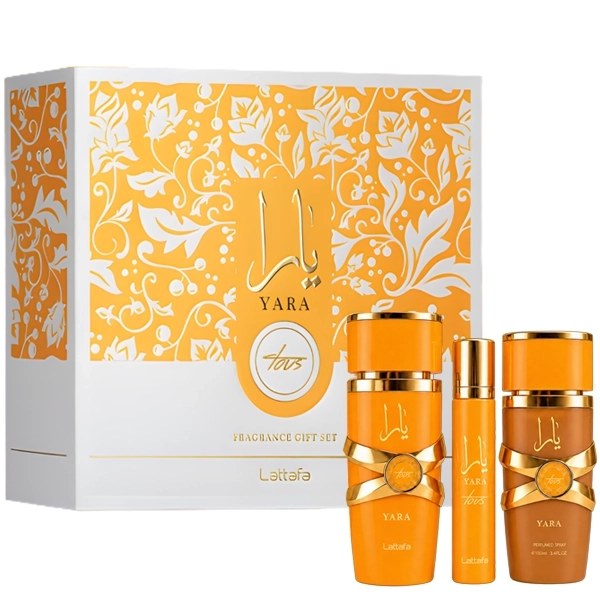 Kit Perfume Femenino Lattafa Yara Tous Gift Set EDP 100ml + Perfume 12ml + Perfume Capilar 50ml
