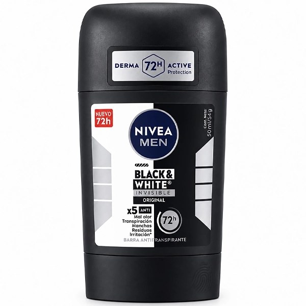Desodorante en Barra NIVEA Men Black & White Invisible Original 54g