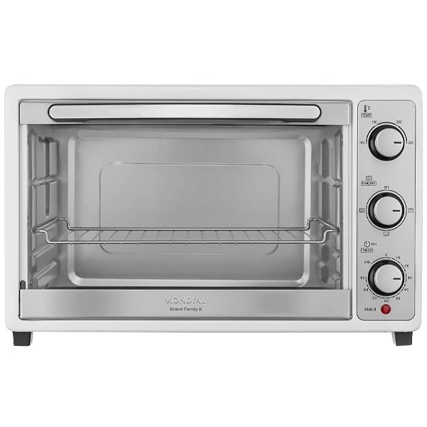 Horno Eléctrico Mondial Grand Family II FRN-52-W de 52 Litros 127V ~ 60 Hz - Blanco Plata