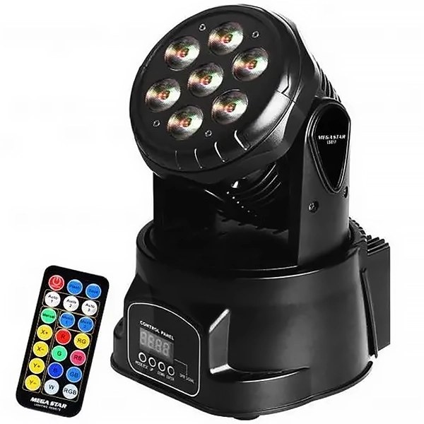 Reflector LED MegaStar LS017 con 7 Leds Bivolt - Negro