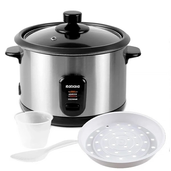 Olla Eléctrica de Arroz Itatiaia PAMID1001 500 watts 1.5 Litros 127V ~ 60Hz - Plata Negra
