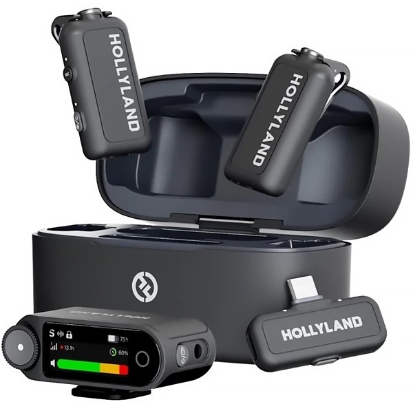Micrófono de Solapa Inalámbrico Hollyland LARK Max 2 Combo con USB-C - Space Gray (Anatel)
