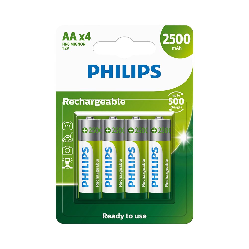 Pila Recargable Philips R6 B4 Rtu25 Aa 4 Unidades