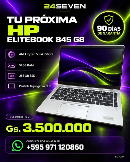 HP EliteBook 845 G8 - Ryzen 5 PRO 5650U, 16 GB, SSD 256 GB