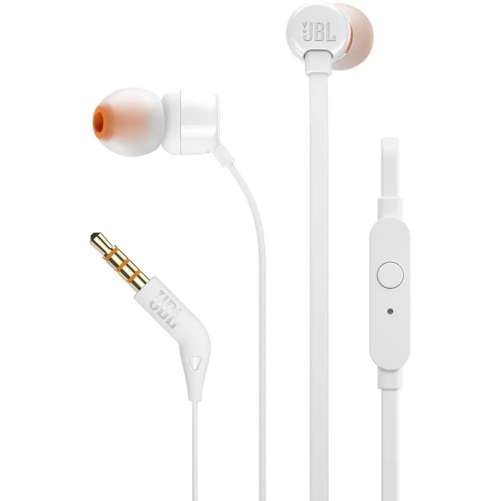 AURICULAR JBL T110 CORDED IN-EAR - WHITE - JBLT110WHT
